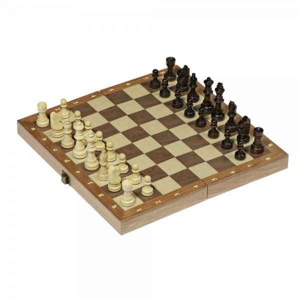 Goki Schachspiel 29,9 x 29,9 cm in Holzklappkassette Gesellschaftsspiel Holz