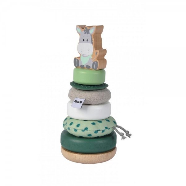 Eichhorn Baby HIPP Stapelturm mit Ringen aus Stoff, Holz und Silikon für Kinder ab 1 Jahr