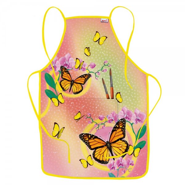 Roth 40x60cm Kinderschürze Schmetterling Malen Basteln Polyester Bastelschürze Bauchtasche waschbar