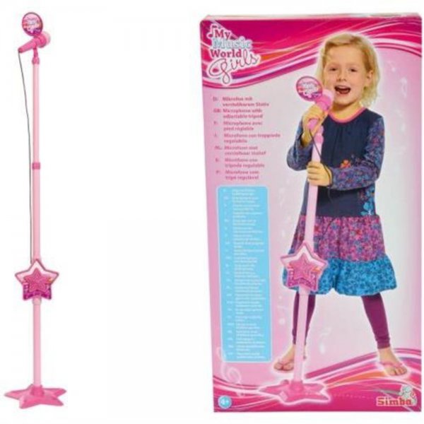 Simba Standmikrofon Höhenv.85-115cm pink, Spielzeug, MP3 fähig, NEU