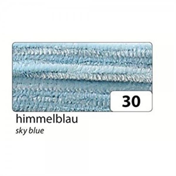 Max Bringmann - Folia 77830 - Chenilledraht, 10 Stück Himmelblau, 50cm x 8mm