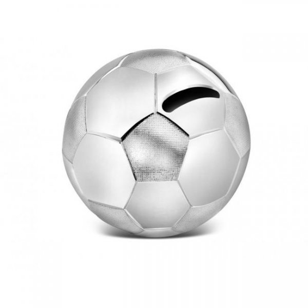 Zilverstad Spardose Fußball Silberfarben glänzend anlaufgeschützt Sparbüchse