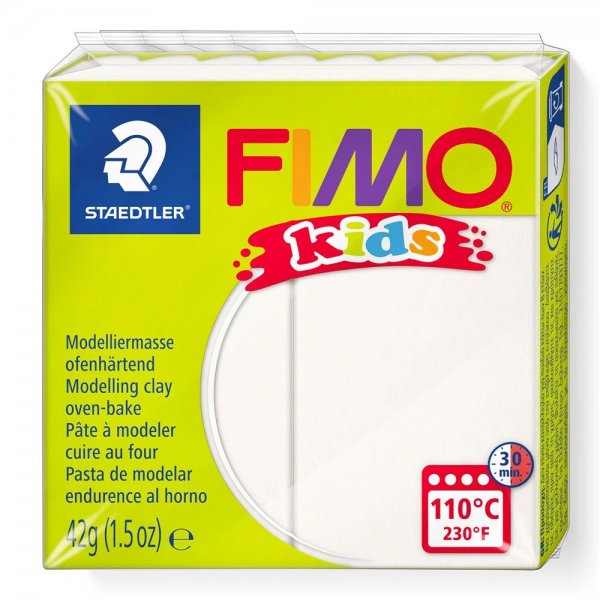 Staedtler FIMO kids weiß 42g Modelliermasse ofenhärtend Knetmasse Knete Kinderknete