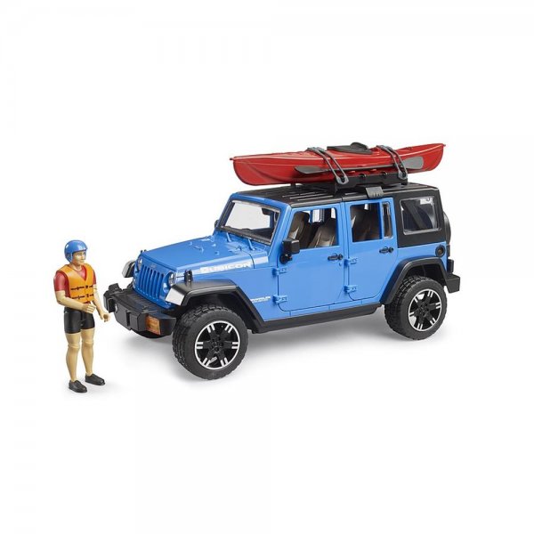 Bruder 02529 Jeep Wrangler Rubicon Unlimited mit Spielfigur, für Kinder ab 4 Jahren