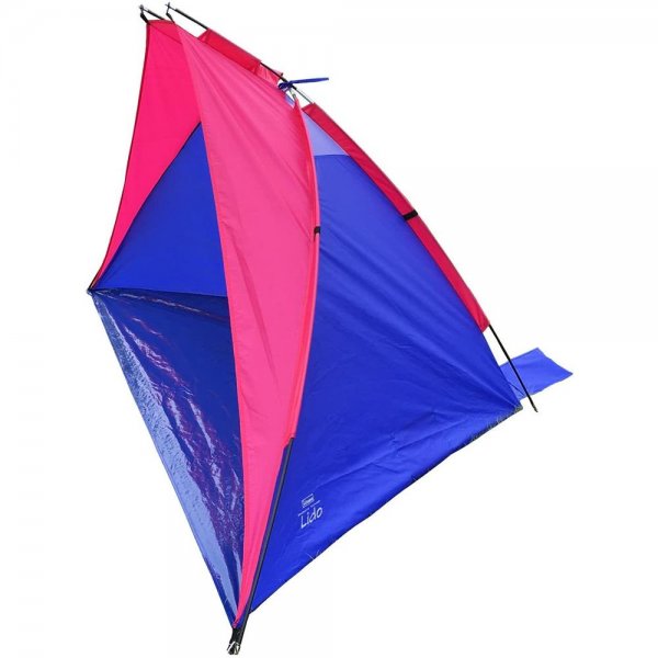 Idena Strandmuschel Lido 2,7 x 1,2 x 1,2 m Pink Blau UV Schutz 40+ Sonnenschutz Windschutz Garten