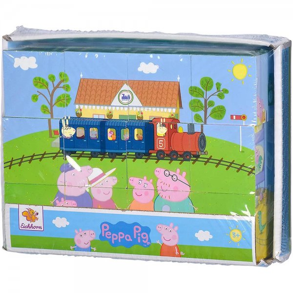 Eichhorn Peppa Pig Bilderwürfel 16x12cm 6 Motive 12 Bausteine 6 Vorlagen Puzzle Würfel Würfelpuzzle