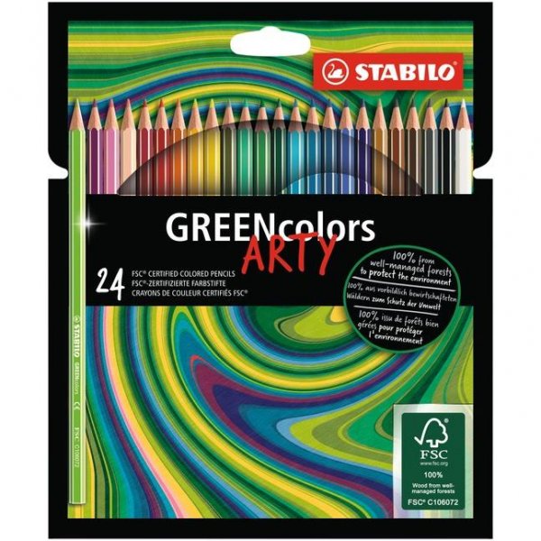 Umweltfreundlicher Buntstift - STABILO GREENcolors - ARTY - 24er Pack - mit 24 verschiedenen Farben
