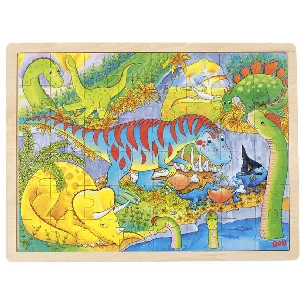 Goki Einlegepuzzle Dinosaurier Steckpuzzle Holzspielzeug Lernpuzzle Kinderpuzzle