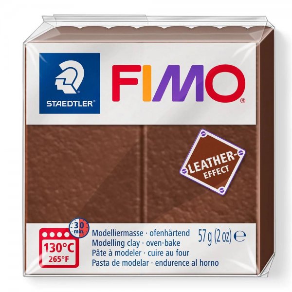 Staedtler FIMO leather-effect nuss 57g Modelliermasse ofenhärtend Knetmasse Knete