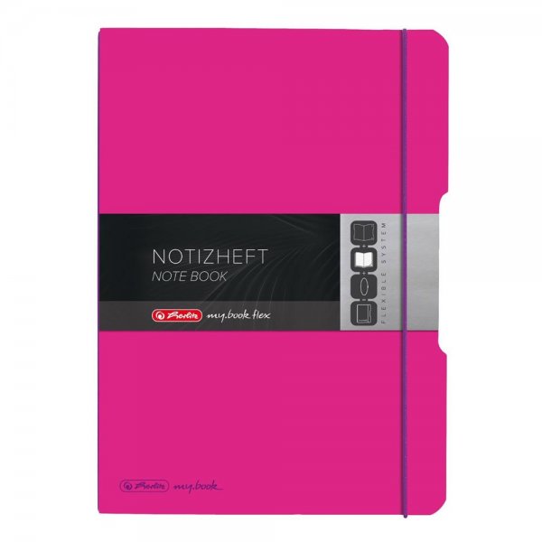Herlitz 110493312 Notizheft flex, A4, 2 x 40 Bl pink Notizbuch NEU