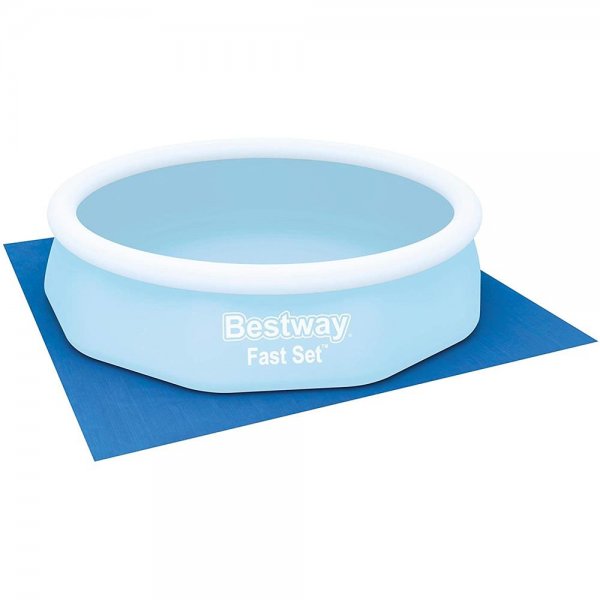 Bestway Flowclear™ quadratische Bodenplane, 335 x 335 cm, für Aufstellpools bis Ø 305 cm, blau