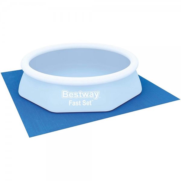 Bestway Flowclear™ quadratische Bodenplane 274 x 274 cm für Aufstellpools bis Ø 244 cm blau