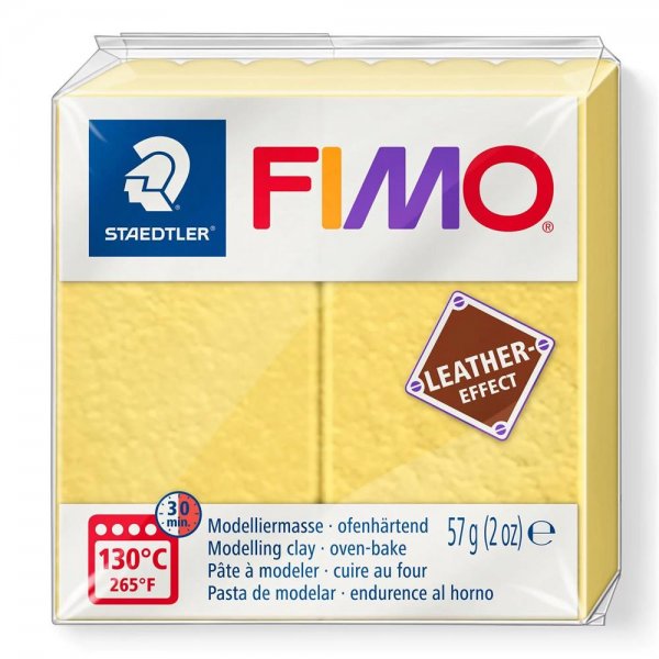Staedtler FIMO leather-effect safrangelb 57g Modelliermasse ofenhärtend Knetmasse Knete