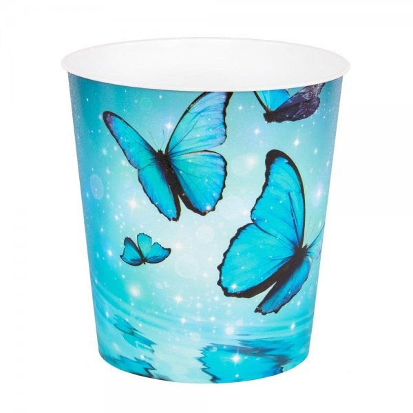 Idena Papierkorb Schmetterling Motiv 9 Liter Kunststoff Mülleimer für Kinderzimmer