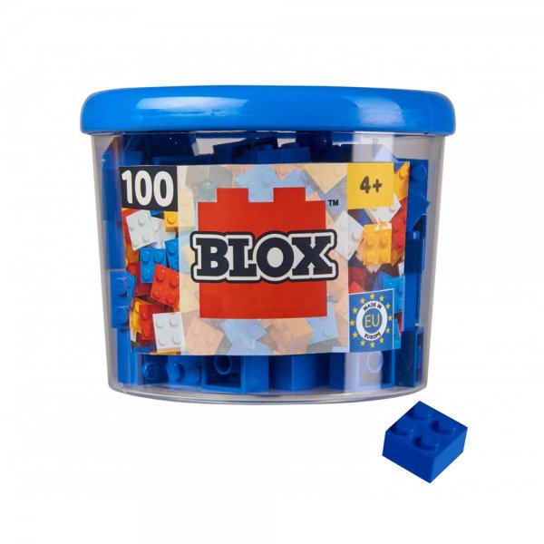 Simba Blox 100 4er Bausteine blau in Dose Klemmbausteine Konstruktionsspielzeug kompatibel