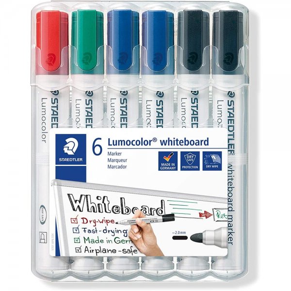 Staedtler Lumocolor 351 WP6 X Whiteboard-Marker mehrere Farben abwischbar Set