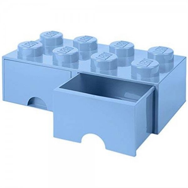 LEGO® Storage Brick 8 Hellblau mit 2 Schubladen Aufbewahrungsbox Baustein stapelbar