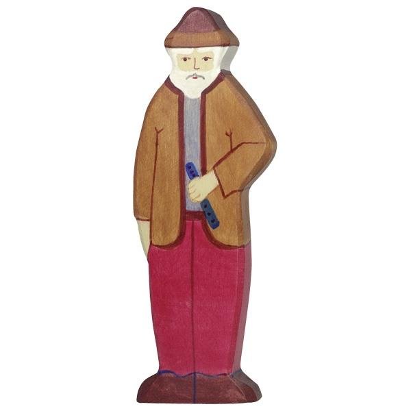 Holztiger Großvater Spielfiguren Holzfigur Puppe Handarbeit Holzspielzeug
