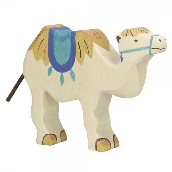 Kamel mit Sattel, ca. 18 x 2,8 x 13,5 cm, Spielzeug, Holzfigur, Holzspielzeug