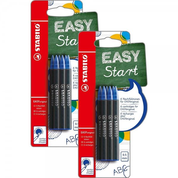Patronen zum Nachfüllen - STABILO EASYoriginal Refill - medium - 6er Pack Schreibfarbe blau löschbar