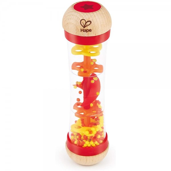 Hape E0327 Roter Regenmacher Babyspielzeug Rassel Geräusche Musikspielzeug ab 0 Monate