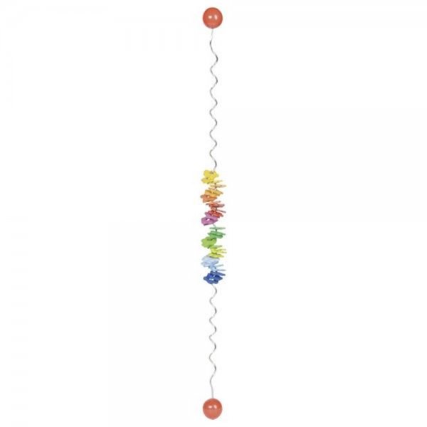 Goki Farbspirale Holzblümchen 53,2 cm Mini Motorikschleife Metall Kinderspiel Kinderspielzeug