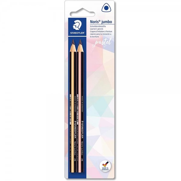 STAEDTLER Bleistift Noris jumbo 1 Blisterkarte mit je 2 Lernbleistiften pastell Farben