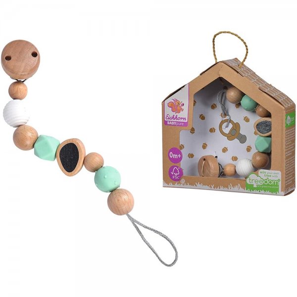 Eichhorn Baby Pure Schnullerkette mit Clip nachhaltiges Holzspielzeug