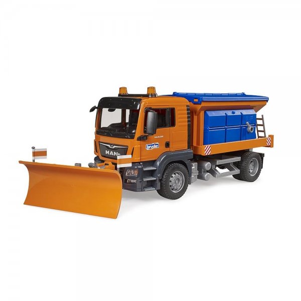 Bruder 03785 MAN TGS Winterdienst mit Räumschild 1:16 Orange Blau Schneeschieber Spielzeugauto
