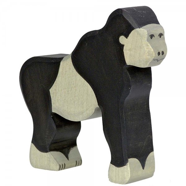 Gorilla, ca. 12 x 2,8 x 11 cm, Spielzeug, Holzfigur, Holzspielzeug, NEU