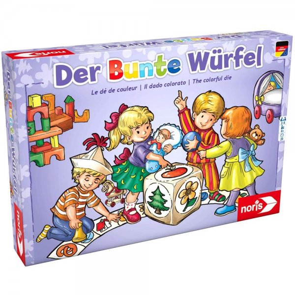 Noris Der Bunte Würfel, der fröhliche und kindgerechte Würfelspiel Klassiker für Klein und Groß, ab 4 Jahren