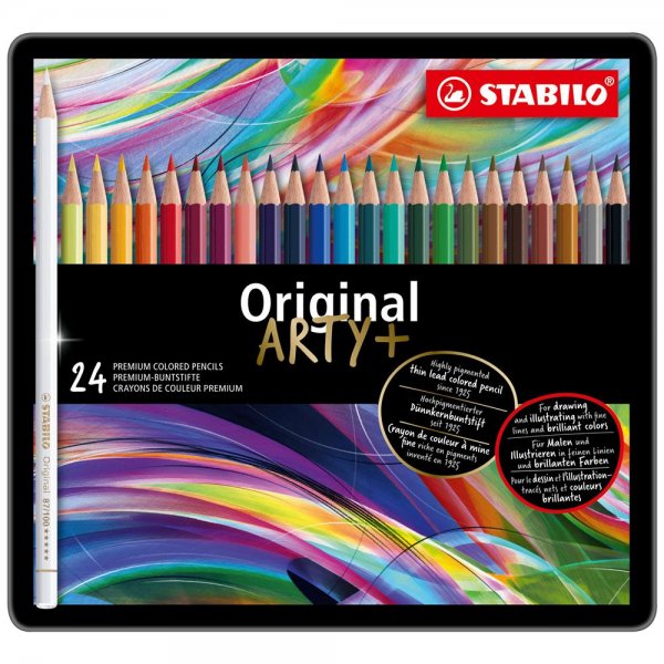 Premium-Buntstift - STABILO Original - ARTY+ - 24er Metalletui - mit 24 verschiedenen Farben