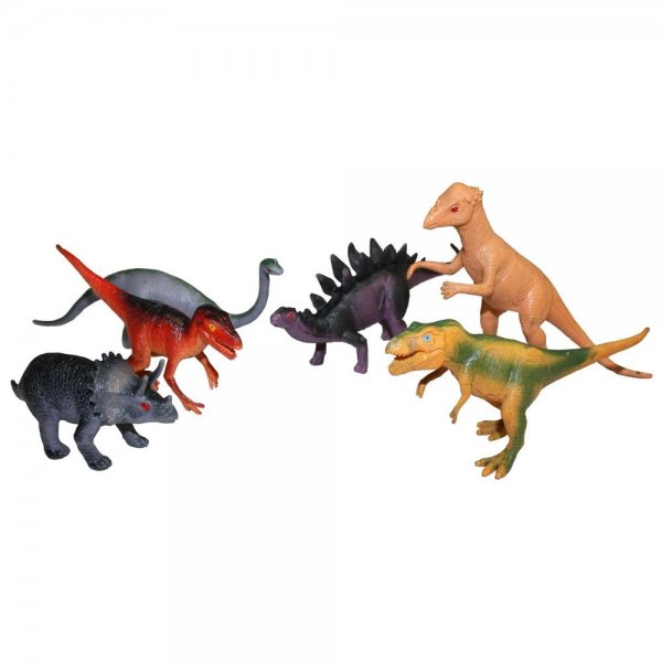 Idena 4320102 - 6 Dinosaurier im Beutel, ca. 15 cm groß 6 Stk. NEU