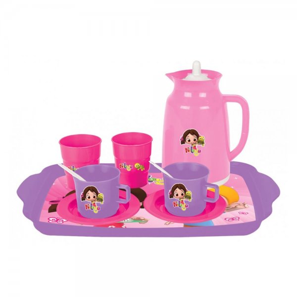 Jamara Teeservice Niloya Teeparty 11-teiliges Spielset Pink Lila Mädchen