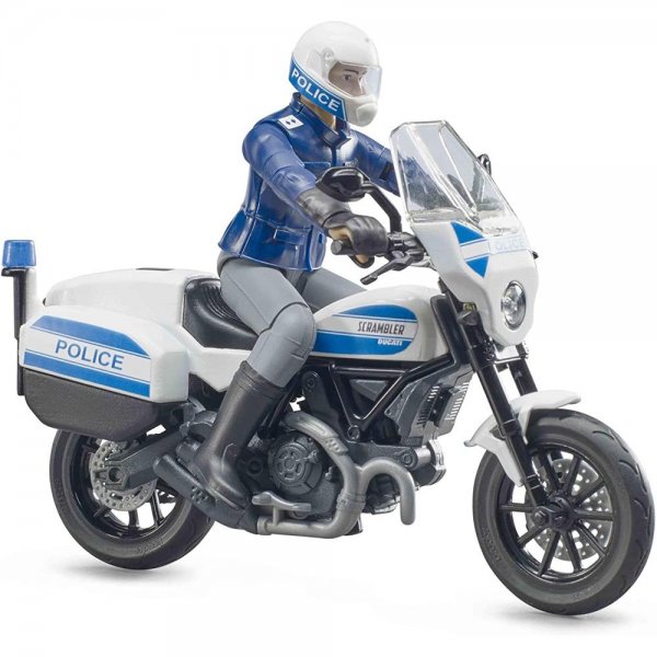 Bruder 62731 Bworld Scrambler Ducati Polizeimotorrad + Polizist