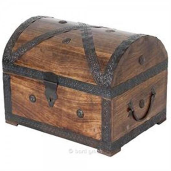BARTL Piraten-Schatztruhe XL mit Griffen aus Massivholz gefertigt mit Metallbeschlägen