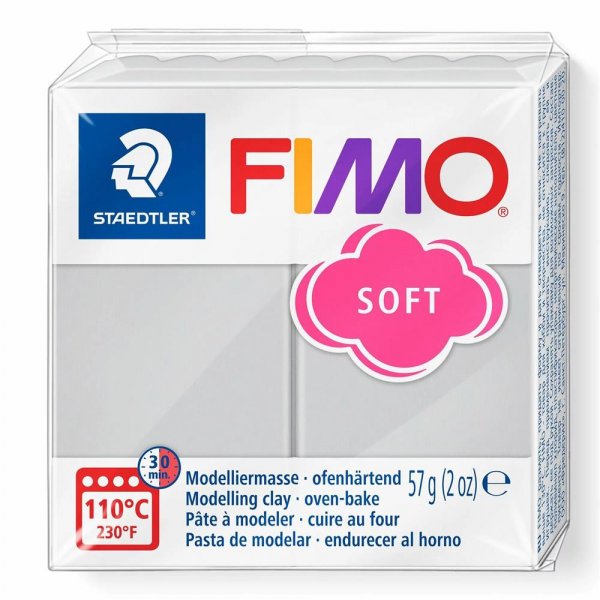 Staedtler FIMO soft delfingrau 57g Modelliermasse ofenhärtend Knetmasse Knete