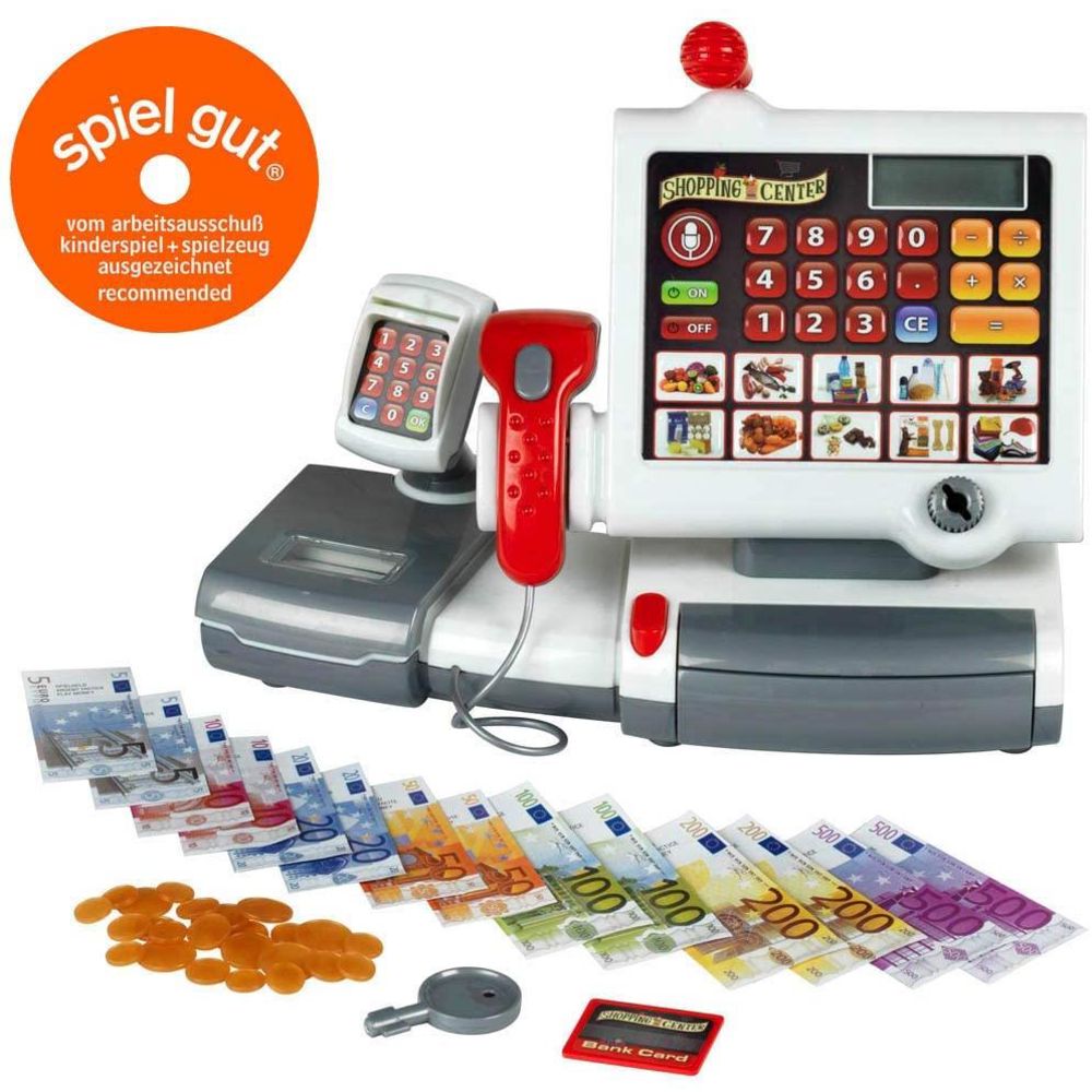 Kinder Registrierkasse Spiel Spielzeug mit Scanner Waage Kinderrechner Geschenk 