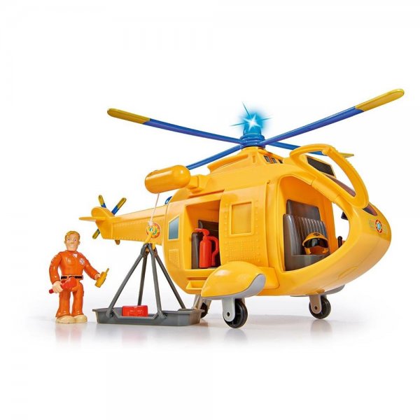 Simba Feuerwehrmann Sam Hubschrauber Wallaby 2 mit Spielfigur Figur Feuerwehr Helikopter Action