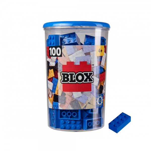 Simba Blox 100 8er Bausteine blau in Dose Klemmbausteine Konstruktionsspielzeug kompatibel
