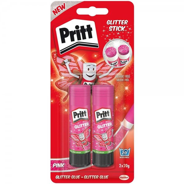 Pritt Klebestift pink Glitter 2er Set