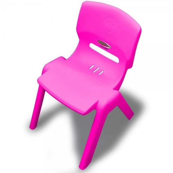 Jamara Kinderstuhl Smiley pink bis 100kg belastbar stapelbar aus Kunststoff Indoor-Outdoor geeignet Kindermöbel