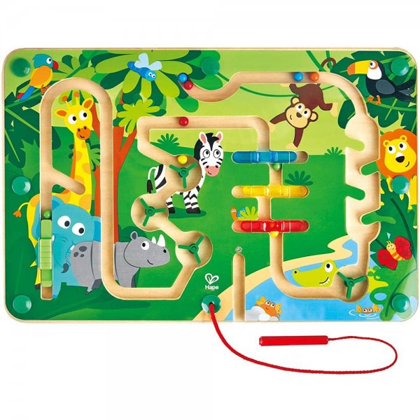Hape E1714 Dschungel-Labyrinth Tiere Magnetlabyrinth Magnetspiel fördert Feinmotorik