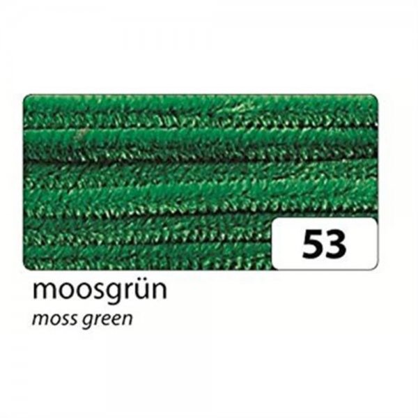 Max Bringmann - Folia 77853 - Chenilledraht, 10 Stück Moosgrün, 50cm x 8mm