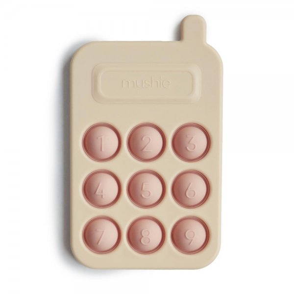 Mushie Sensorik-Spielzeug Telefon Rosa fördert die Feinmotorik Handy-Druckspielzeug Babyspielzeug