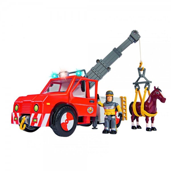 Simba Feuerwehrmann Sam Phoenix mit Figur und Pferd mit Sam Figur und Blaulicht