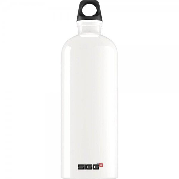 SIGG Trinkflasche aus Aluminium 1L Traveller White Weiß auslaufsicher leicht robust