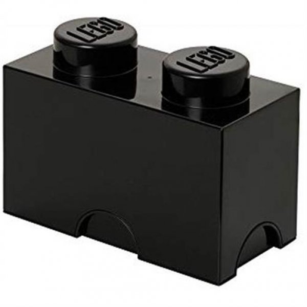LEGO® Storage Brick 2 Schwarz Aufbewahrungsbox mit 2 Noppen Baustein stapelbar