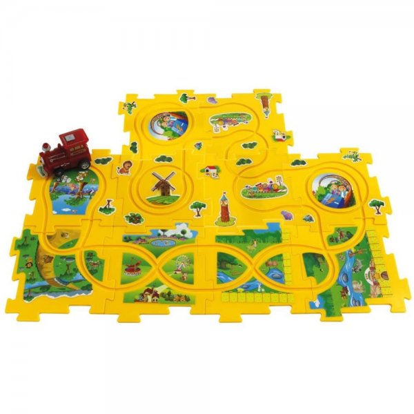 Jamara Spielzeug Eisenbahn Puzzle Dynamic Zoo Zug Eisenbahnstrecke Eisenbahnset
