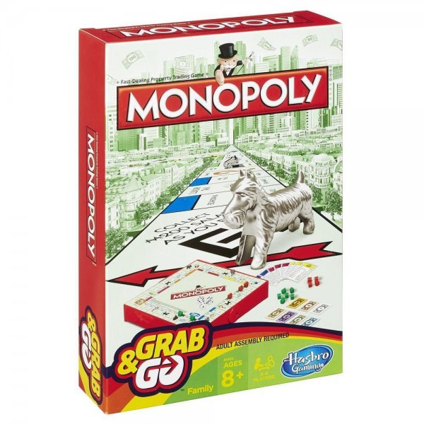 Hasbro B1002100 - Monopoly Kompakt - Edition 2015 Brettspiel Gesellschaftsspiel